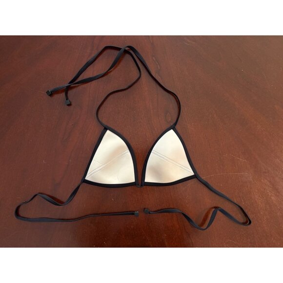 Triangl Chloe Neoprene Halter String Bikini Top ONLY White & Black Size Small - Picture 4 of 10